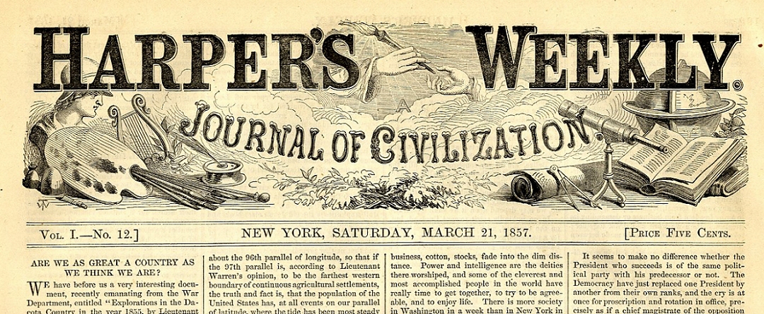 Newspaper from 1857
