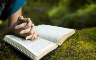 Woman reading Bible