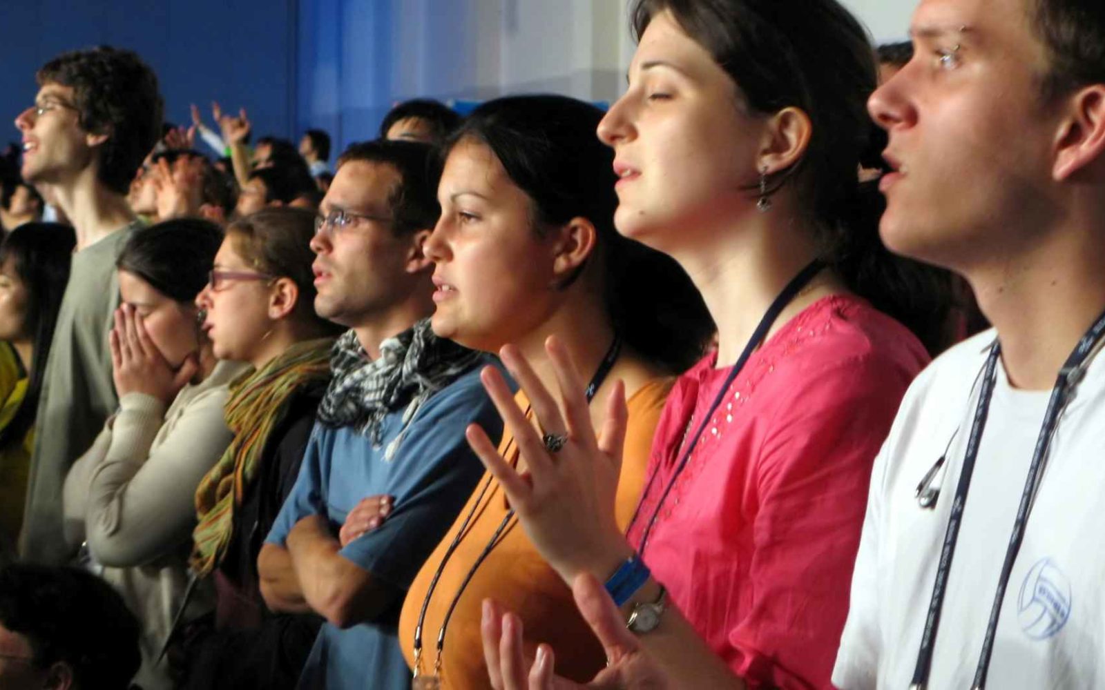 People worshiping at church