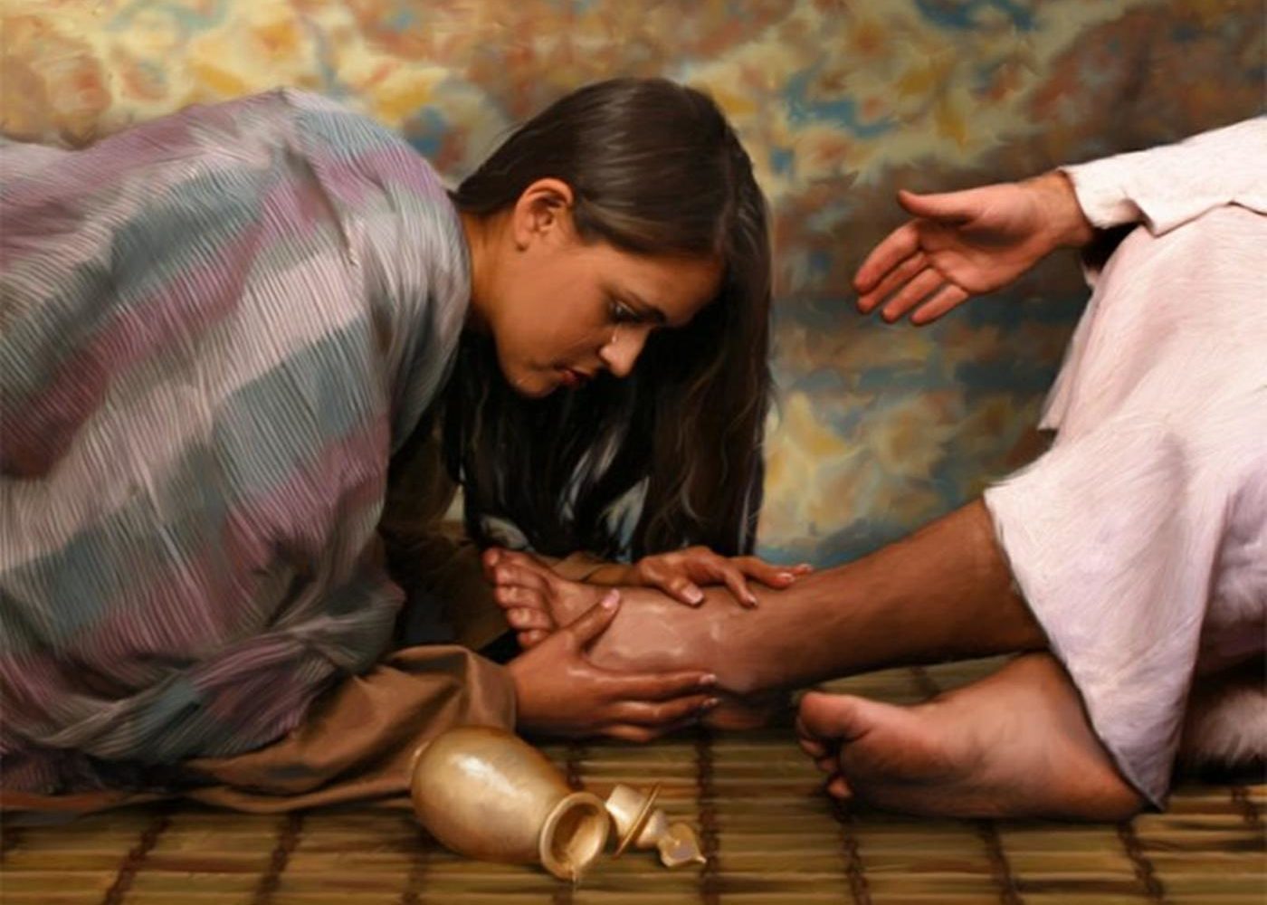 Mary washing the feet of Jesus