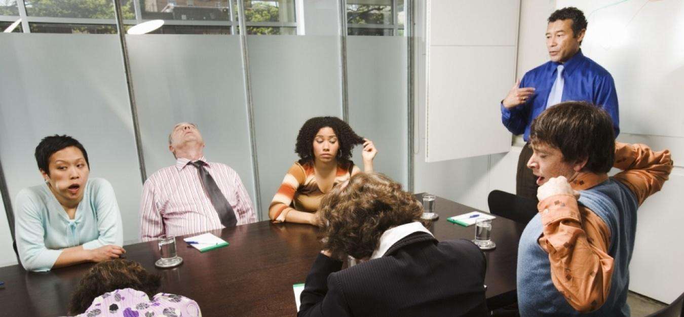 People in a boring meeting