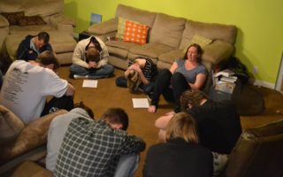 People praying in a group