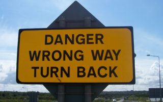 Wrong way sign
